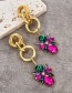 Fashion Color Alloy Diamond Ring Water Drop Pendant Stud Earrings