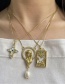 Fashion Gold-2 Bronze Zircon Portrait Pearl Pendant Necklace