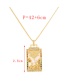 Fashion Gold-3 Bronze Zircon Cross Pendant Necklace