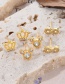 Fashion Gold-3 Brass Set Zirconia Figure 8 Stud Earrings