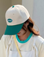 Fashion Black Letter Embroidered Colorblock Soft Top Baseball Cap