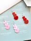 Fashion Three Consecutive Love Pink Acrylic Love Earrings