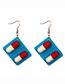 Fashion Blue Pills Wooden Capsule Pill Earrings