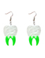 Fashion Tooth Blue Acrylic Mosaic Tooth Earrings