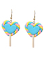 Fashion Love Lollipop Blue Soft Ceramic Love Lollipop Earrings