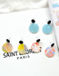 Fashion Blue Mix Acrylic Contrast Round Earrings
