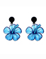 Fashion Blue Petals Acrylic Flower Contrast Earrings