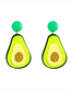Fashion Avocado Acrylic Cartoon Geometric Shape Earrings