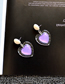 Fashion Love Purple Resin Transparent Heart Earrings