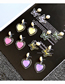 Fashion Love Pink Resin Transparent Heart Earrings
