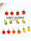 Fashion Cherry Resin Three-dimensional Fruit Earrings