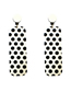 Fashion White Hollow Rounded Square Acrylic Geometric Polka Dot Earrings