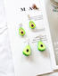 Fashion Avocado Ear Clips Resin Fruit Earrings