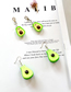 Fashion Avocado Ear Clips Resin Fruit Earrings