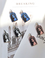 Fashion Blue Acrylic Figure Relief Earrings