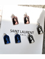 Fashion Black Acrylic Figure Relief Earrings