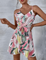 Fashion Color Geometric Print Lace Slip Dress