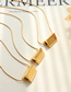 Fashion Gold Titanium Triangle Snake Bone Necklace
