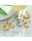 Fashion Gold Metal Threaded C-shaped Earrings