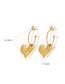 Fashion Gold Earrings Titanium Steel Heart Stud Earrings