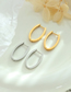 Fashion Silver Titanium Steel Gold Plated U-shaped Earrings