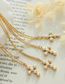 Fashion Gold Titanium Pearl Cross Necklace