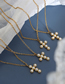 Fashion Gold Titanium Pearl Cross Necklace