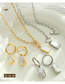Fashion Gold Necklace-50cm Titanium White Seashell Square Necklace