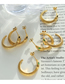 Fashion Gold Green Zircon Earrings Titanium Steel With Zirconium Serpentine C-shaped Earrings