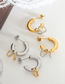 Fashion Silver Titanium Ring C-shaped Stud Earrings
