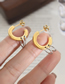 Fashion Gold Steel Titanium Ring C-shaped Stud Earrings