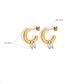 Fashion Silver Titanium Ring C-shaped Stud Earrings