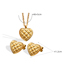 Fashion Gold Necklace-40+5cm Titanium Pineapple Texture Heart Necklace