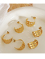 Fashion Gold Titanium Disc C-shaped Earrings