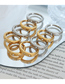 Fashion Gold Ring Titanium Steel Set With Zirconium Geometric Ring