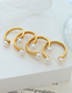 Fashion Silver Titanium Geometric Pearl Open Ring