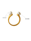 Fashion Gold Titanium Geometric Pearl Open Ring