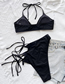 Fashion Black Nylon Cutout Lace-up Swimsuit