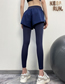 Fashion Black Nylon High Waist Hip Raise Stretch Fake Two Piece Yoga Pants