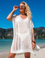 Fashion White Polyester Cutout Knit Swimsuit Cover Up Skirt