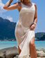 Fashion Apricot Open-knit Suspender Swimsuit Cover-up Skirt