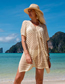 Fashion Apricot Cutout String Swimsuit Cover Up Skirt