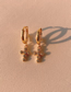 Fashion Silver Brass Diamond Cross Earrings