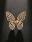 Fashion Gold Brass Diamond Butterfly Brooch