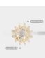 Fashion Gold Copper Diamond Crystal Snow Brooch