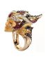 Fashion Gold Alloy Diamond Medusa Ring