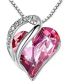 Fashion Pink Alloy Diamond Heart Necklace