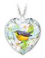Fashion Yellow Bird Geometric Love Glass Bird Necklace