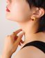 Fashion Pair Of Gold Sapphire Earrings Titanium Steel Crystal Heart Stud Earrings