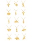 Fashion Gold 4 Copper Animal Pendant Necklace